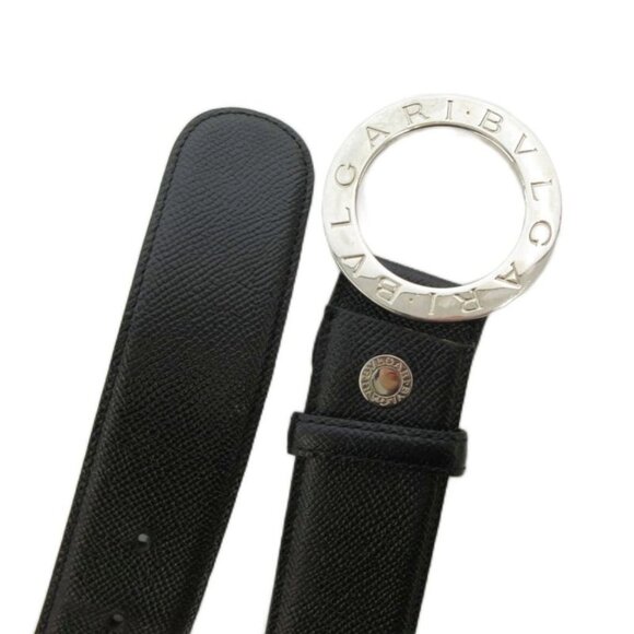 Bvlgari Belt Leather Logomania Circle Logo 42 105 Black FF GY19 main image 5